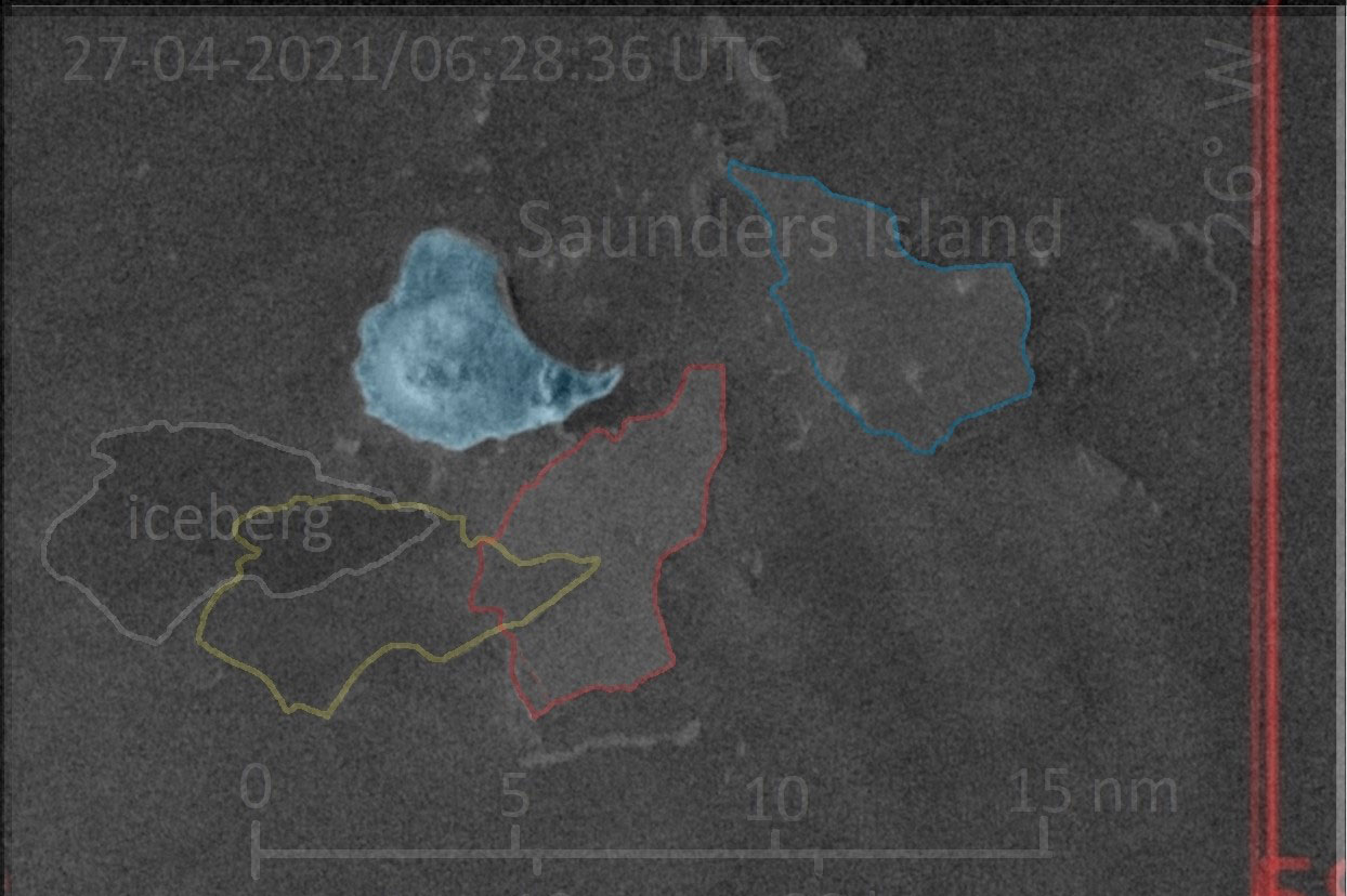 Copernicus Sentinel-1 catches iceberg drifting too close for comfort