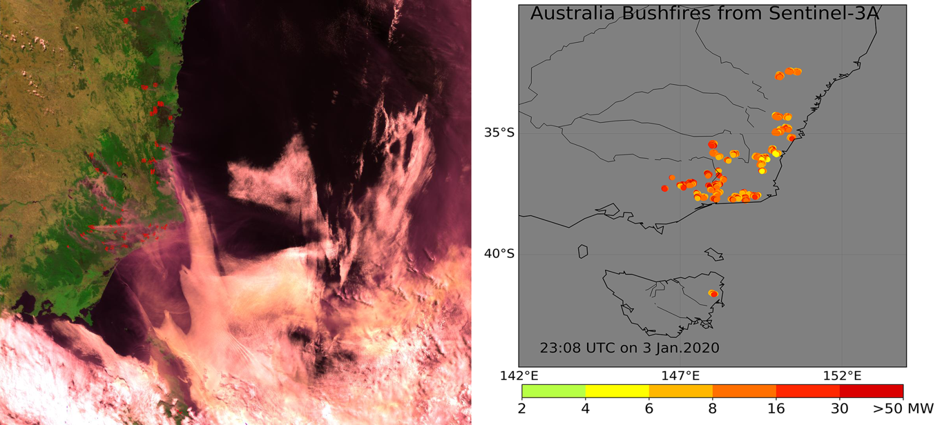 Emerging capacity from Copernicus Sentinel-3 to monitor global wildfires