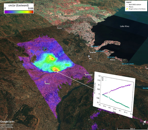 Sentinel data support study of volcanoes and landslides in Africa