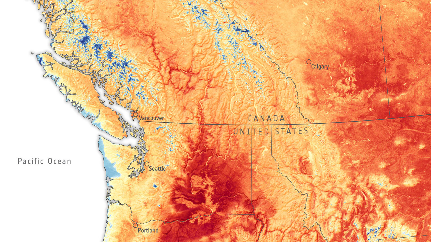 Copernicus Sentinel-3 helps track Canada's tragic heatwave fires