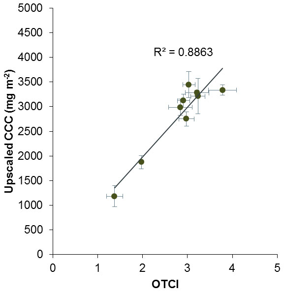 Chlorophyll and OTCI correlation