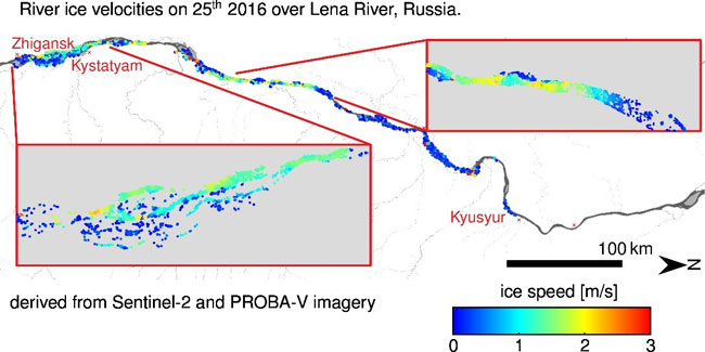 River ice velocities